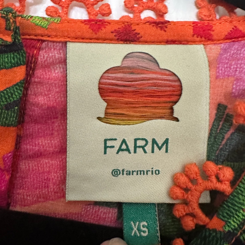FARM Rio Women's Blouse in Orange Blooming Garden Size: XS - Picture 2 of 13